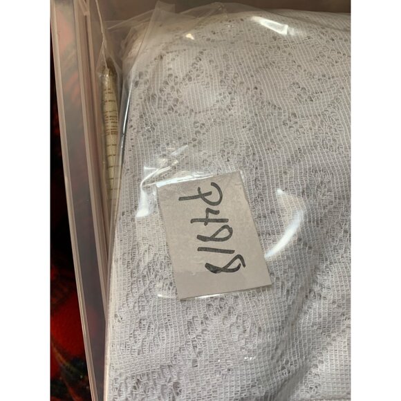 White Lace Curtain Panels Floral Design 80" x 40" Set of 2 Sheer Polyester Made - Picture 6 of 6